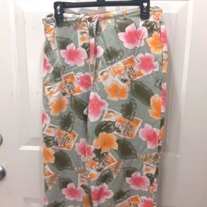 Jaclyn Smith Bright Floral Springy Capris Size Large